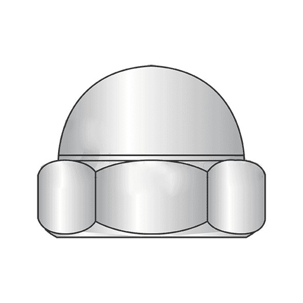 Newport Fasteners Low Crown Acorn Nut, M6-1.00, Steel, Zinc Plated, 12 mm H, 200 PK 677869-PR-200 - main
